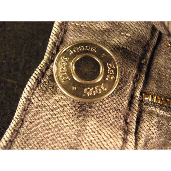 MUDD Juniors JEANS SHORTS Sz 0 FLX STRETCH W 21 Cut Off Daisy Dukes Gray Denim - Picture 8 of 10